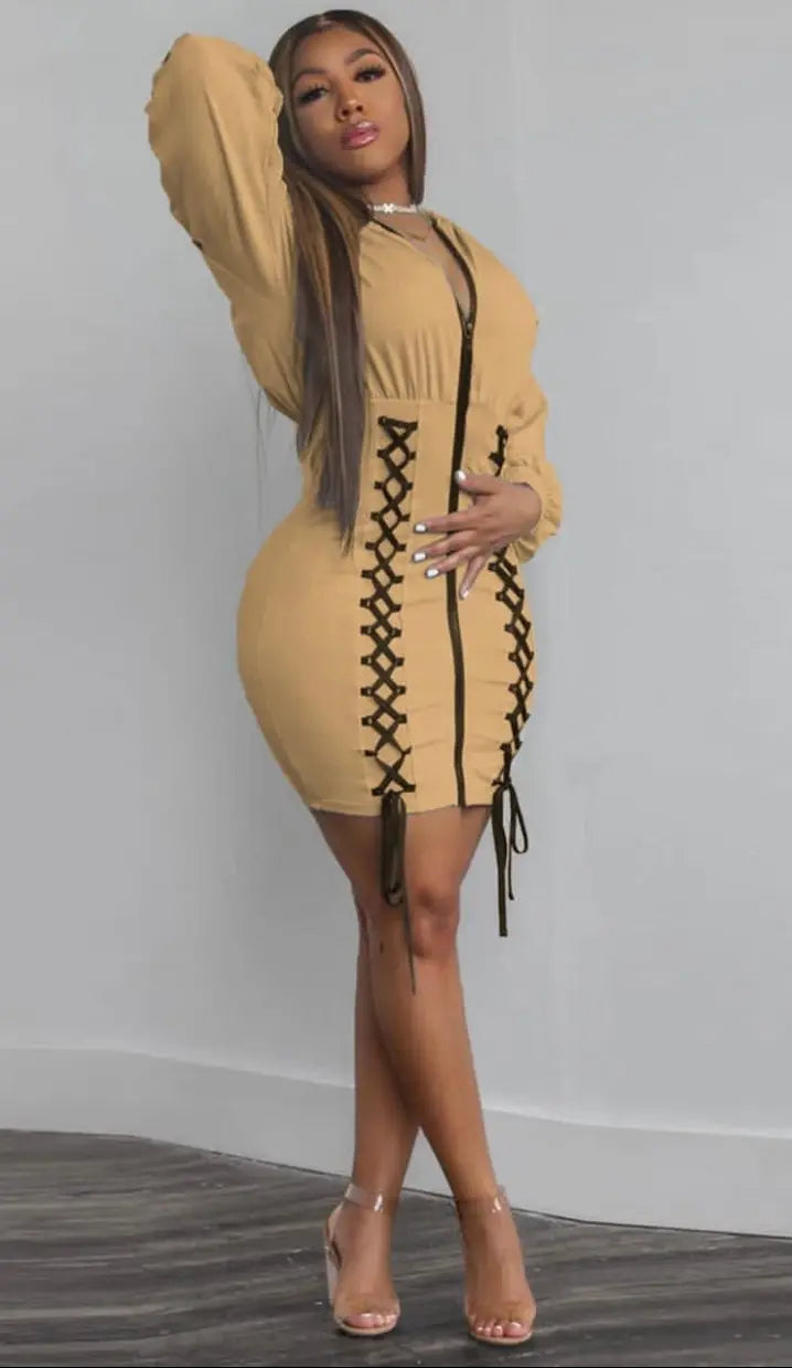 String Me Up Hooded Dress fashionnola