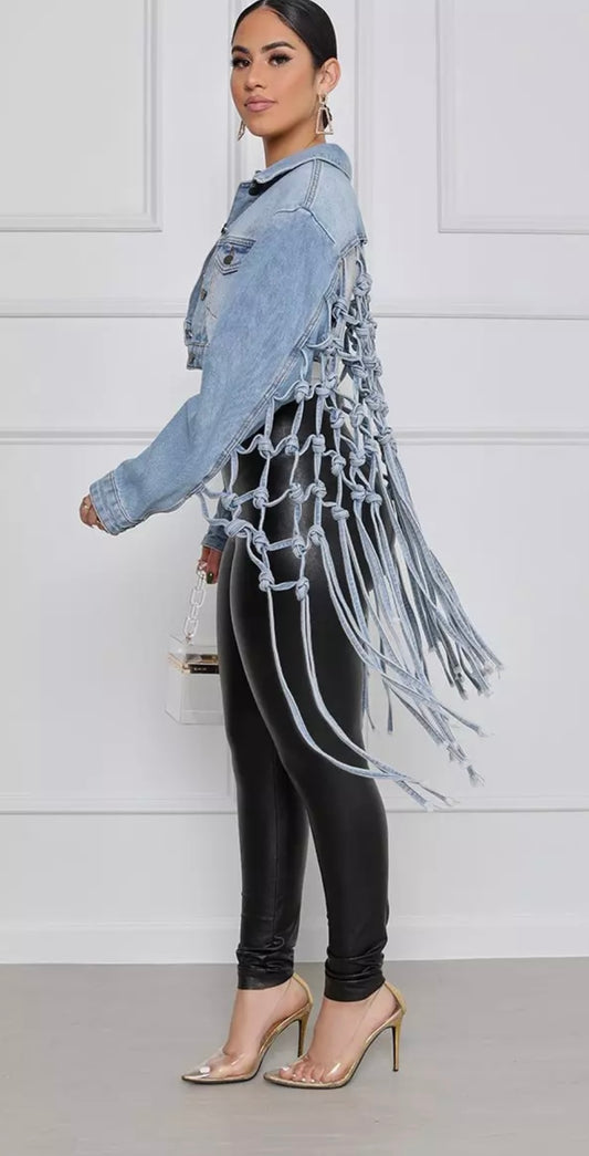 Weave Back Denim Jacket Fashion NOLA